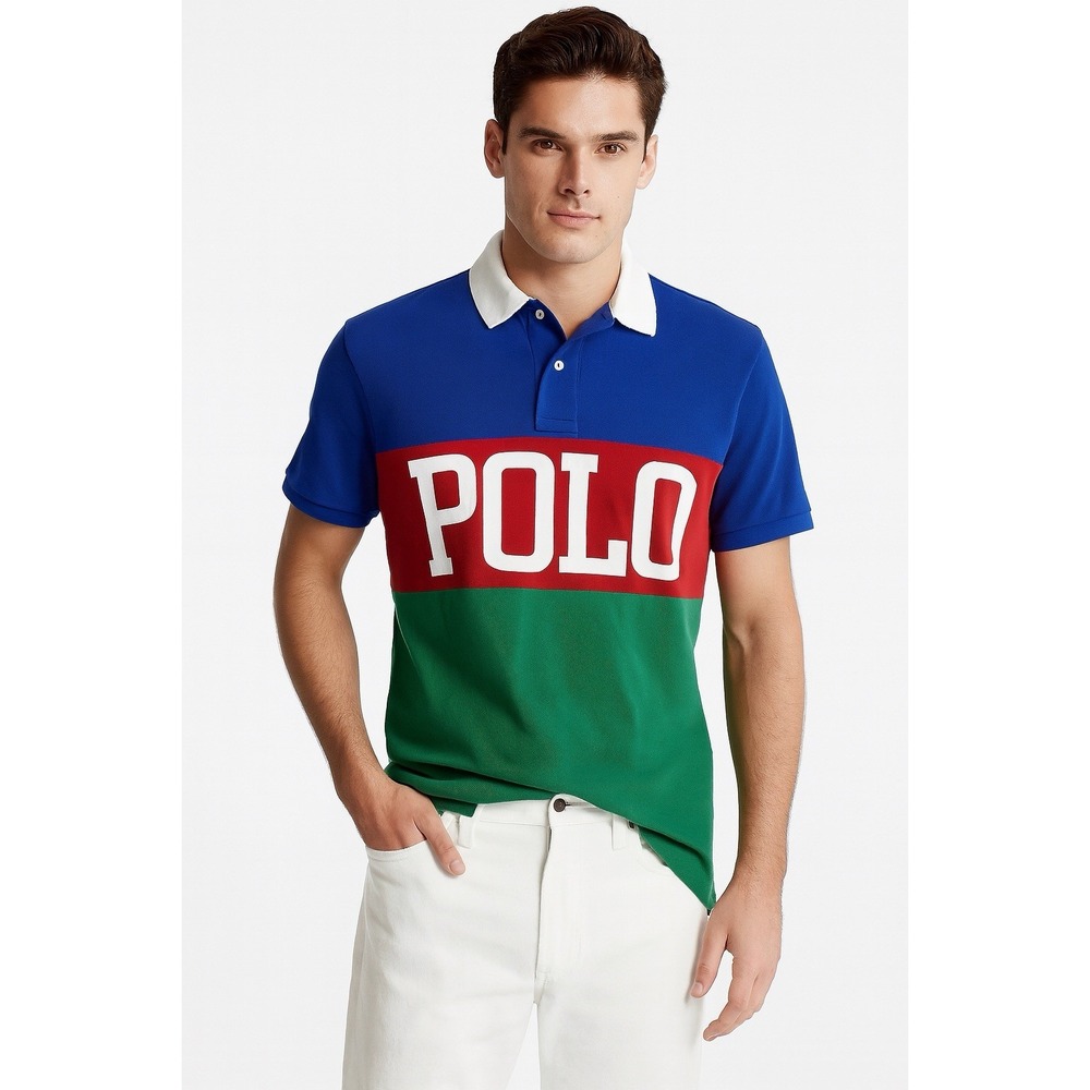 Polo Ralph Lauren Youth XL Colorblock Rugby Polo Shirt Classic Fit Preppy